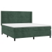 Cama box spring con colchón terciopelo verde oscuro 160x200 cm