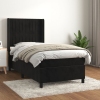 Cama box spring con colchón terciopelo negro 80x200 cm