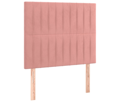 Cama box spring con colchón terciopelo rosa 80x200 cm