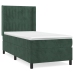 Cama box spring con colchón terciopelo verde oscuro 90x200 cm