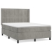 Cama box spring con colchón terciopelo gris claro 140x190 cm