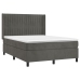 Cama box spring con colchón terciopelo gris oscuro 140x190 cm