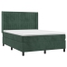 Cama box spring con colchón terciopelo verde oscuro 140x200 cm