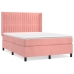 Cama box spring con colchón terciopelo rosa 140x200 cm