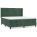 Cama box spring con colchón terciopelo verde oscuro 160x200 cm