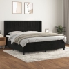 Cama box spring con colchón terciopelo negro 200x200 cm