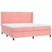 Cama box spring con colchón terciopelo rosa 200x200 cm