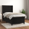 Cama box spring con colchón cuero sintético negro 90x190 cm