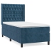 Cama box spring con colchón terciopelo azul oscuro 90x190 cm