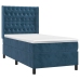 Cama box spring con colchón terciopelo azul oscuro 90x190 cm