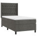 Cama box spring con colchón terciopelo gris oscuro 90x200 cm