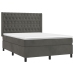 Cama box spring con colchón terciopelo gris oscuro 140x190 cm