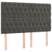 Cama box spring con colchón terciopelo gris oscuro 160x200 cm