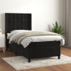 Cama box spring con colchón terciopelo negro 100x200 cm