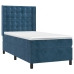 Cama box spring con colchón terciopelo azul oscuro 100x200 cm