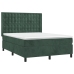 Cama box spring con colchón terciopelo verde oscuro 140x190 cm