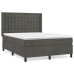 Cama box spring con colchón terciopelo gris oscuro 140x200 cm