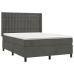 Cama box spring con colchón terciopelo gris oscuro 140x200 cm