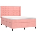 Cama box spring con colchón terciopelo rosa 140x200 cm