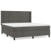 Cama box spring con colchón terciopelo gris oscuro 180x200 cm