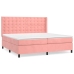 Cama box spring con colchón terciopelo rosa 200x200 cm