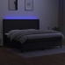 Cama box spring colchón y luces LED tela negro 200x200 cm