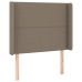 Cama box spring colchón y luces LED tela gris taupe 100x200 cm
