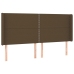 Cama box spring colchón luces LED tela marrón oscuro 160x200cm
