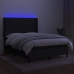 Cama box spring colchón y luces LED tela negro 140x190 cm