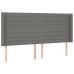 Cama box spring colchón y luces LED tela gris oscuro 180x200 cm