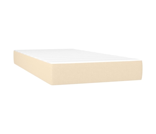 vidaXL Cama box spring colchón y luces LED tela crema 200x200 cm