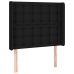 Cama box spring colchón y luces LED tela negro 100x200 cm