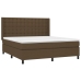 Cama box spring colchón luces LED tela marrón oscuro 160x200cm