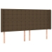 Cama box spring colchón luces LED tela marrón oscuro 160x200cm