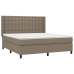 vidaXL Cama box spring colchón y luces LED tela gris taupe 160x200 cm