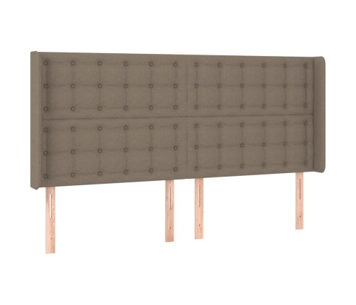 vidaXL Cama box spring colchón y luces LED tela gris taupe 160x200 cm