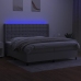 vidaXL Cama box spring con colchón tela y LED gris claro 200x200 cm