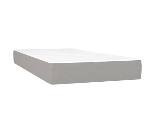 vidaXL Cama box spring con colchón tela y LED gris claro 200x200 cm