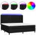 vidaXL Cama box spring colchón y luces LED tela negro 200x200 cm