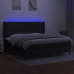 vidaXL Cama box spring colchón y luces LED tela negro 200x200 cm