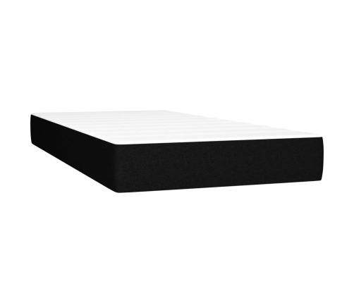 vidaXL Cama box spring colchón y luces LED tela negro 200x200 cm