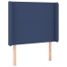 Cama box spring colchón y luces LED tela azul 90x190 cm