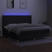 Cama box spring colchón y luces LED tela negro 200x200 cm