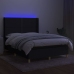 vidaXL Cama box spring colchón y luces LED tela negro 140x190 cm