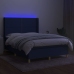 Cama box spring colchón y luces LED tela azul 140x190 cm