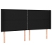 Cama box spring colchón y luces LED tela negro 200x200 cm