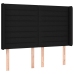 Cama box spring colchón y luces LED tela negro 140x190 cm