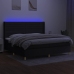 Cama box spring colchón y luces LED tela negro 200x200 cm