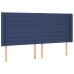 Cama box spring colchón y luces LED tela azul 200x200 cm