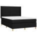 Cama box spring colchón y luces LED tela negro 140x190 cm